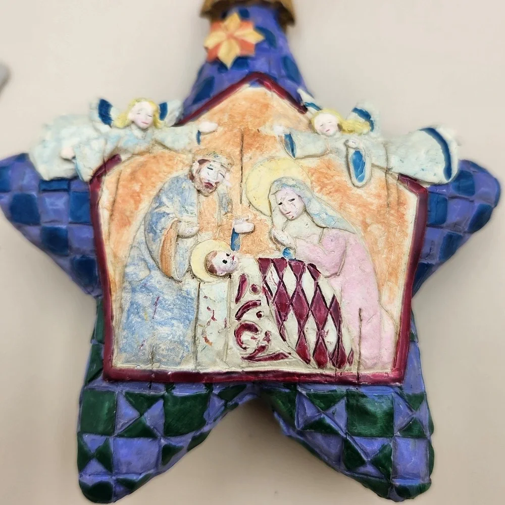 Jim Shore Heartwood Creek Christmas Nativity Scene Star Ornament Jesus Angels